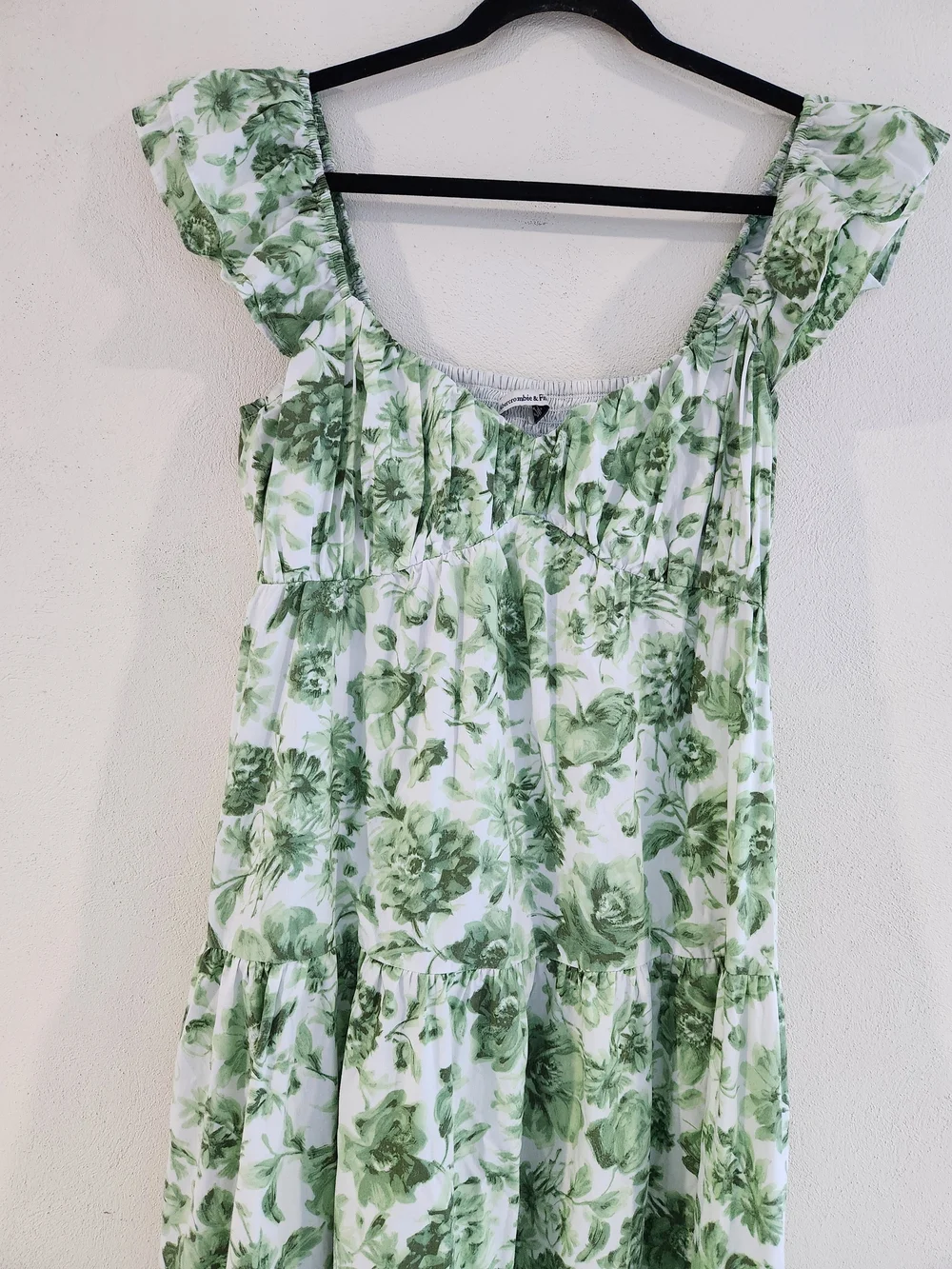 Abercrombie & Fitch Green Floral Tiered Maxi Dress - Picture 3 of 11